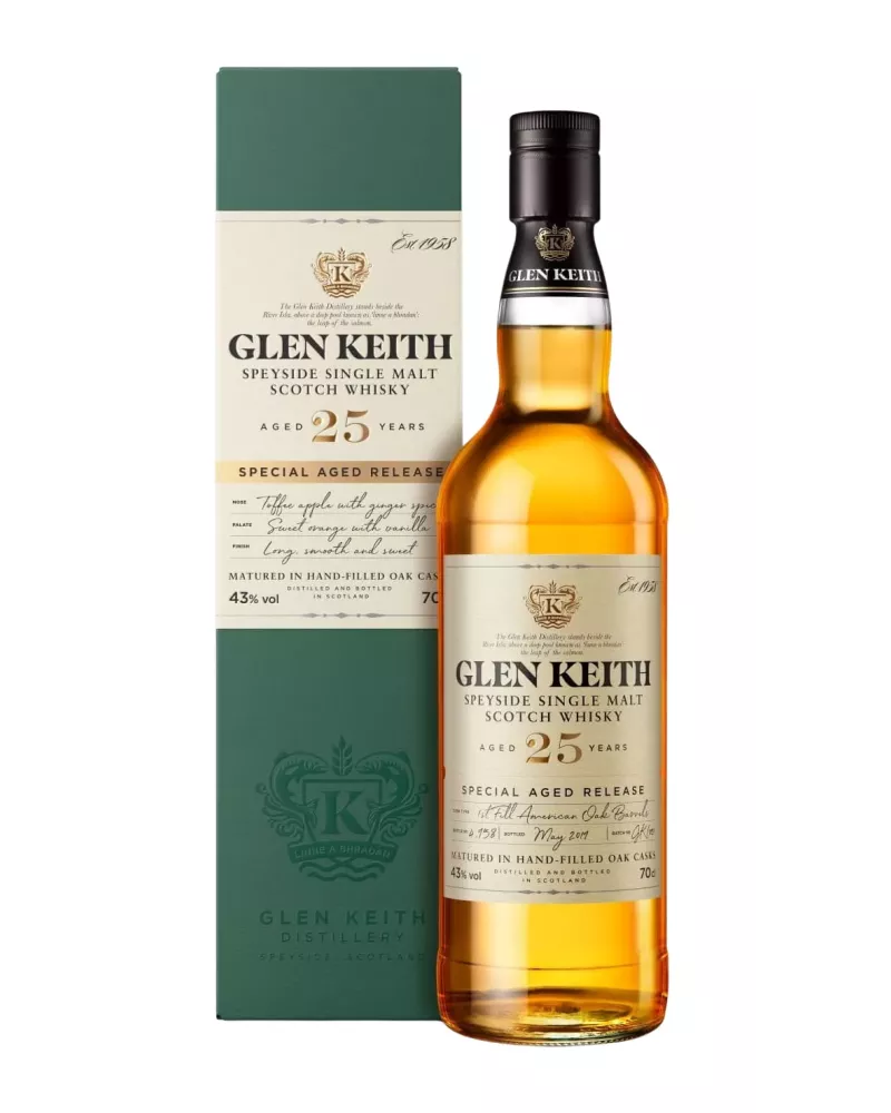 Glen Keith 25 YO 0,7 L 43% – elegancka, 25-letnia whisky single malt z Speyside