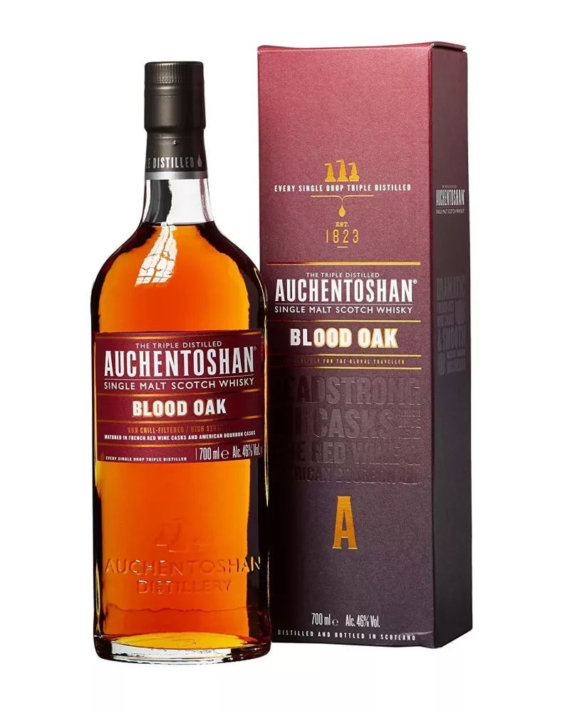 Auchentoshan Blood Oak 0,7 L 46% – szkocka whisky single malt dojrzewająca w beczkach po bourbonie i czerwonym winie