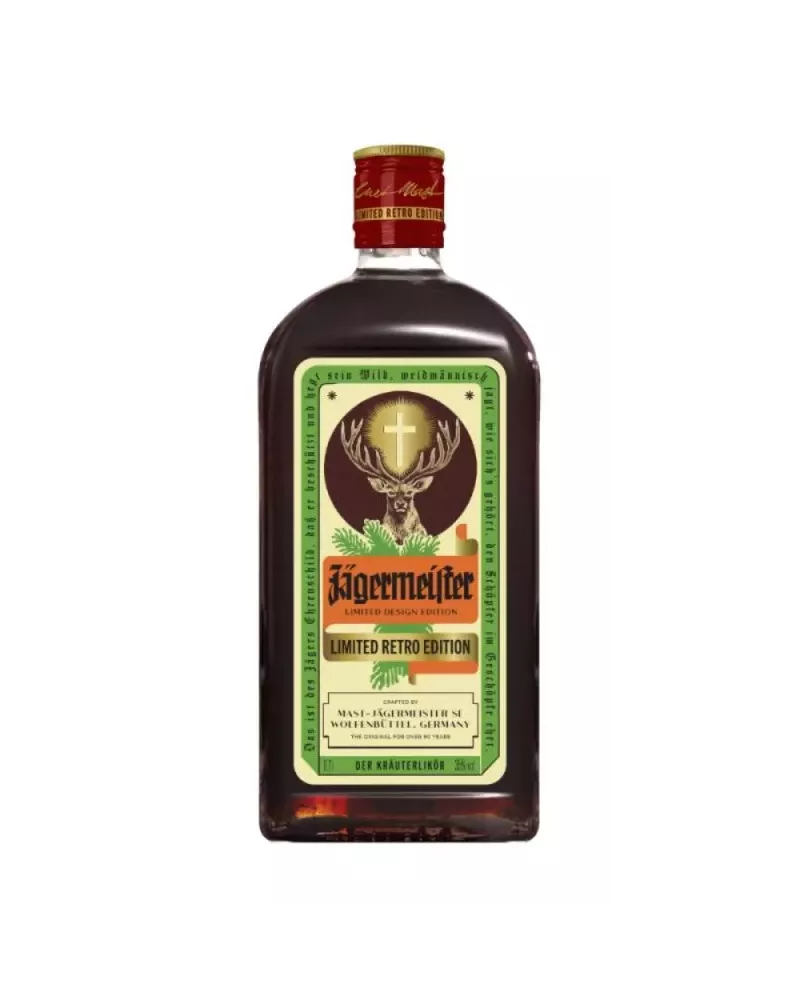 Jägermeister Retro 0,7 L 35% – klasyczny niemiecki likier ziołowy w edycji retro